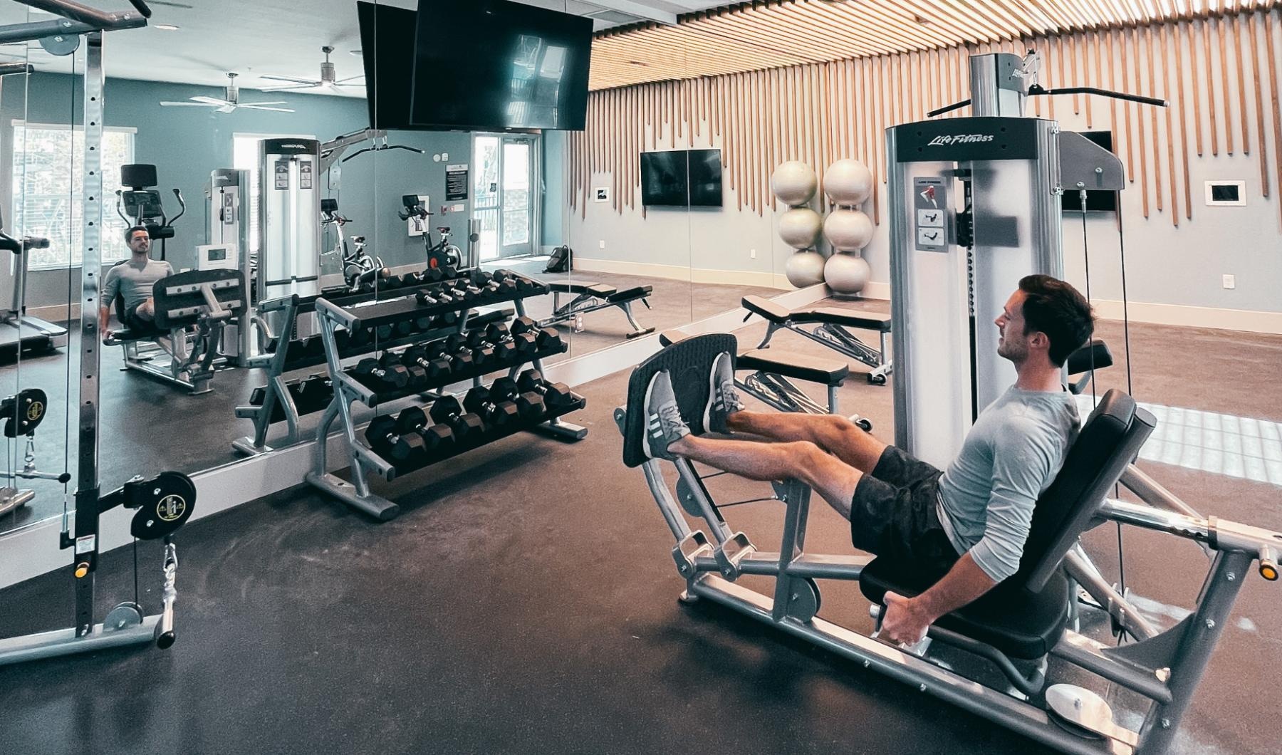 a person working out in a gym